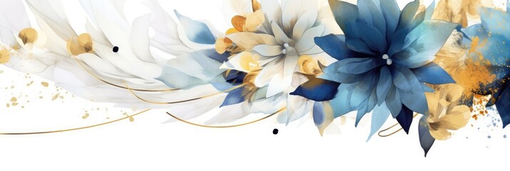 Wall Mural - Painting picture of fragrant and colorful flowers putting on white background emphasize the beautiful color of blossom convey sense of aromatic, vivid and charming perfect for relaxed poster. AIG35.