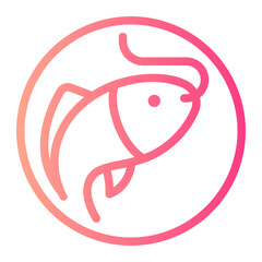 Wall Mural - fish gradient icon