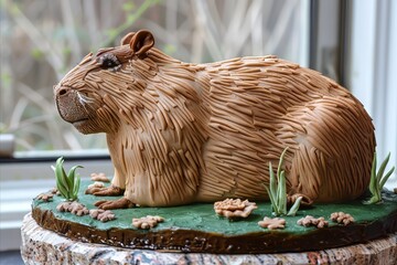 Wall Mural - capybara realistic cake