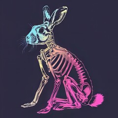 Wall Mural - skeleton of rabbit bunny