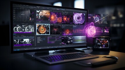 Wall Mural - A computer monitor displaying various images.

