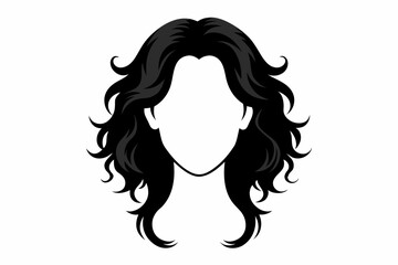 Canvas Print - woman hair silhouettes vector illustration