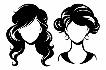 Canvas Print - woman hair silhouettes vector illustration