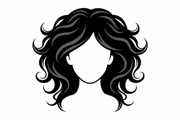 Canvas Print - woman hair silhouettes vector illustration