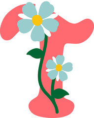 Wall Mural - Flower Letter Alphabet Vector Element