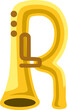 © putracetol - Trumpet Music Instrument Letter Alphabet Vector Element R