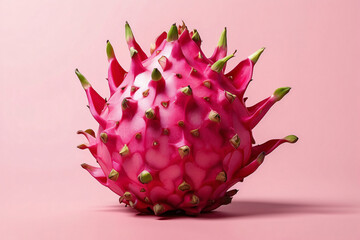 Poster - A close up of a red dragon fruit with a white spot on it