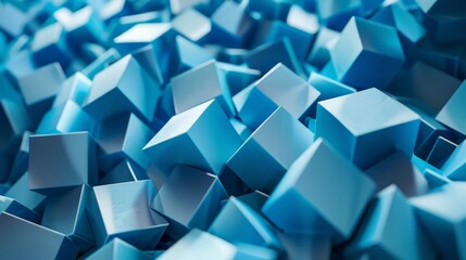 Abstract Chaotic Cubes Construction Design Background. 3d Render Illustration