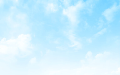 Summer Blue Sky and white cloud white background. Beautiful clear cloudy in sunlight calm season. Vector illustration.