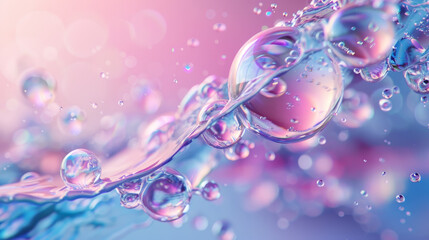 Wall Mural - A water droplet with a pinkish hue