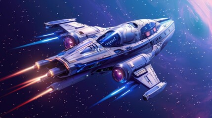 Wall Mural - Spaceship in Space