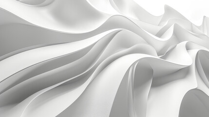 3d rendering abstract wave curve white background wallpaper. wave Smooth flowing with luxurious texture on white background