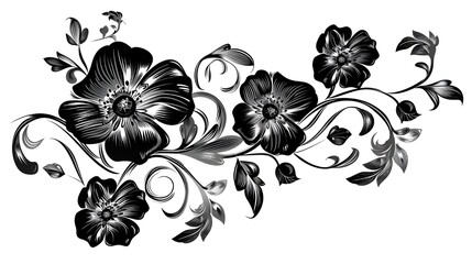 Wall Mural - black and white ornament