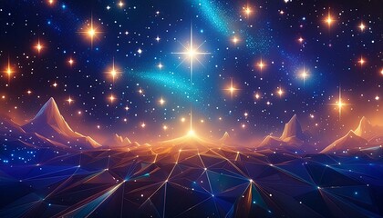 Wall Mural - Background with Stars and Glow Stars with Space, Background, stars, glow