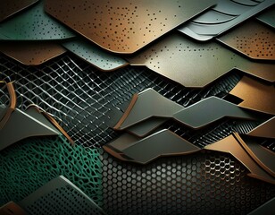 Wall Mural - camouflage metal and mesh background