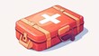 © AkuAku - Illustration of a medical equipment icon resembling a first aid kit depicted in a cartoon style and set against a white background
