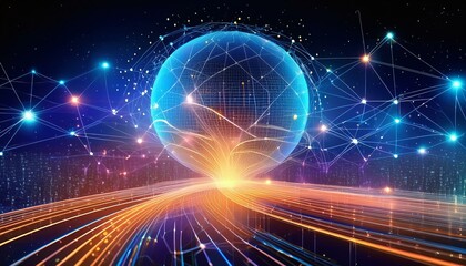 Wall Mural - Fast and global data transfer.