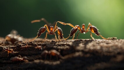 Ants Exhibiting Extraordinary Strength by Carrying Objects Multiple Times Their Weight
