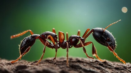 Fire Ants Working Together to Build Their Resilient Mound
