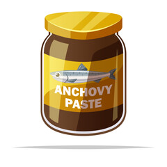 Poster - Anchovy paste vector isolated illustration