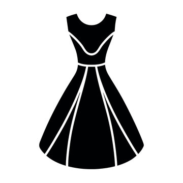 minimal and simple baby frock vector silhouette, white background