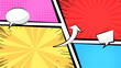 © Asta Desain - colorful comic page background with speech bubble