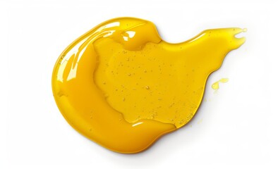 Wall Mural - Melted yellow oil, paint or honey isolated on a white background with a clipping path in a top view