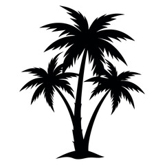 palm trees vector silhouette on a white background