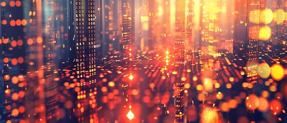 abstract background of coding software for city technology, blue and violet tone