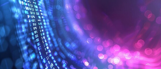 abstract background of coding software for artificial intelligence, blue and violet tone