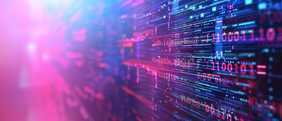 abstract background of coding software for technology, blue and violet tone