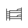 © Tatiana - Bunk bed, linear style icon. bedroom furniture and shared sleeping. Editable stroke width