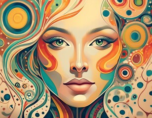  Abstract colorful portrait of a woman