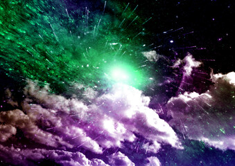 Wall Mural - galaxy in a free space. 3D rendering