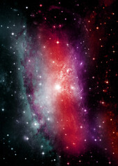 Wall Mural - galaxy in a free space. 3D rendering