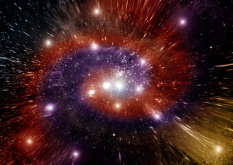 Wall Mural - galaxy in a free space. 3D rendering