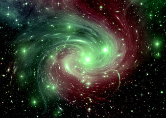 Wall Mural - galaxy in a free space. 3D rendering