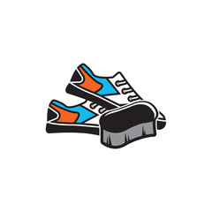 Sticker - Shoe washing logo icon design vector illustration