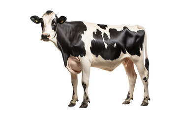 The Monochrome Cow Elegance on White or PNG Transparent Background.