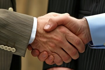 Professional Photography of a partnership agreement being signed by representatives of two companies, Generative AI