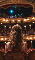 Wall Mural - Woman attending a theater performance