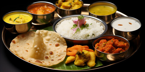Wall Mural - Indian traditional thai dessert with banana leaf 