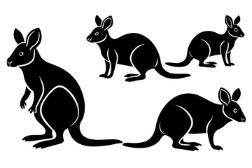 Canvas Print - bilby silhouette vector illustration