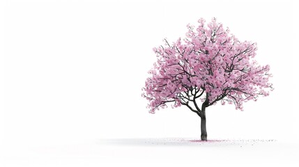 Aufkleber - Japanese sakura flower full blooming pink cherry blossoms tree isolated on white background : Generative AI