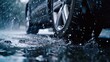 © Mahmud - 'Stock Photo: Water Splashing on a New Tire During the Rain'