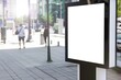 © leftmade - Empty Digital Advertising Screen Mockup in Urban Area, Outdoor Display with Pedestrians