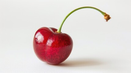 Wall Mural - Single cherry on a white background