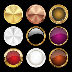 Sticker - Luxury premium golden badges and labels vector illustration