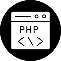 Wall Mural - vector design php coding icon style