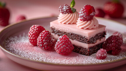 Canvas Print - Tempting desserts on a plate